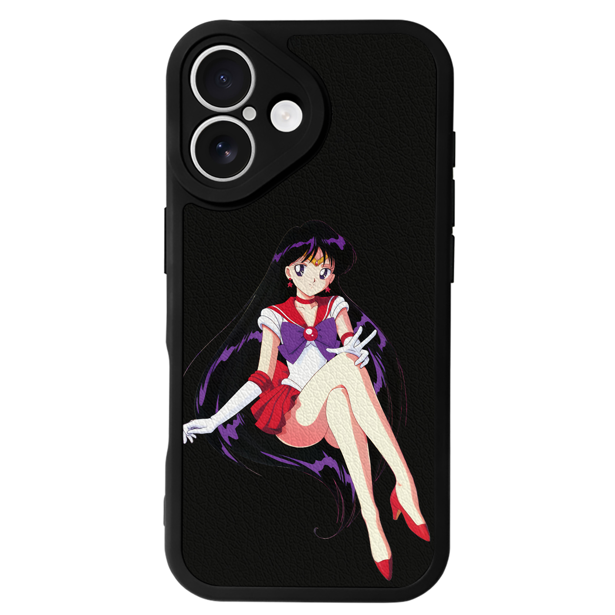 （画像用） 美少女戦士セーラームーン 火野レイ ひの レイ Sailor Moon Hino Rei （セーラーマーズ,Sailor Mars） 【iPhone 16シリーズ対応】シリコンスマホケース（レザー調） 材質：シリコン